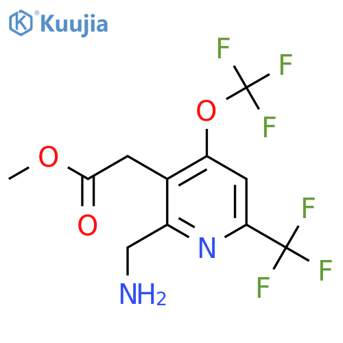 Methyl 2-(aminomethyl)-4-(trifluoromethoxy)-6-(trifluoromethyl)pyridine-3-acetate structure