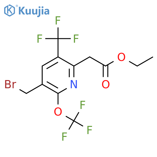 Ethyl 3-(bromomethyl)-2-(trifluoromethoxy)-5-(trifluoromethyl)pyridine-6-acetate structure