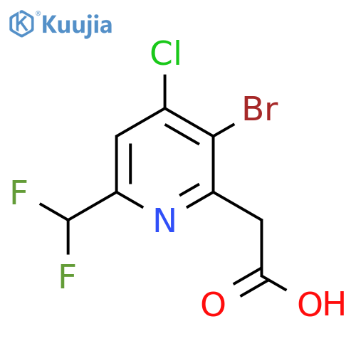 3-Bromo-4-chloro-6-(difluoromethyl)pyridine-2-acetic acid structure