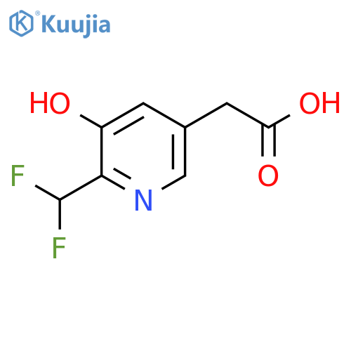 2-(Difluoromethyl)-3-hydroxypyridine-5-acetic acid structure