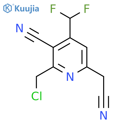 2-(Chloromethyl)-3-cyano-4-(difluoromethyl)pyridine-6-acetonitrile structure