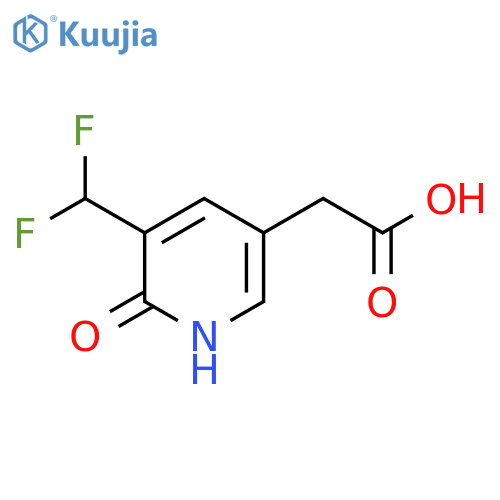 3-(Difluoromethyl)-2-hydroxypyridine-5-acetic acid structure