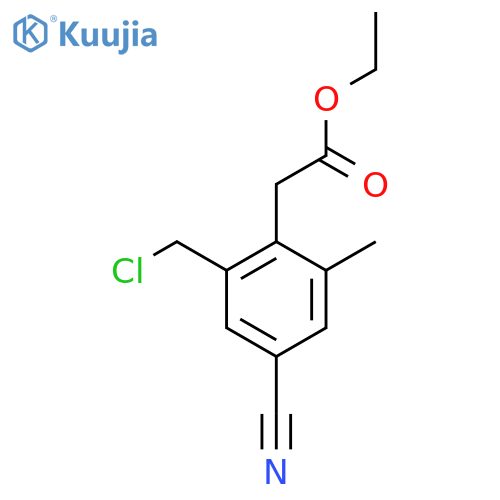 Ethyl 2-chloromethyl-4-cyano-6-methylphenylacetate structure