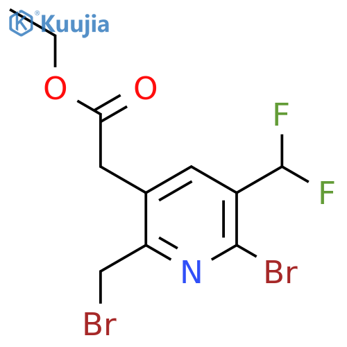 Ethyl 2-bromo-6-(bromomethyl)-3-(difluoromethyl)pyridine-5-acetate structure