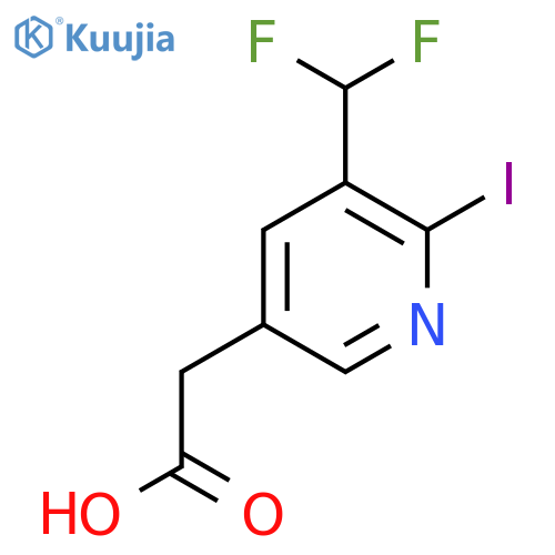 3-(Difluoromethyl)-2-iodopyridine-5-acetic acid structure