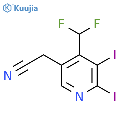 4-(Difluoromethyl)-2,3-diiodopyridine-5-acetonitrile structure