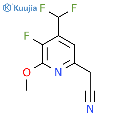 4-(Difluoromethyl)-3-fluoro-2-methoxypyridine-6-acetonitrile structure