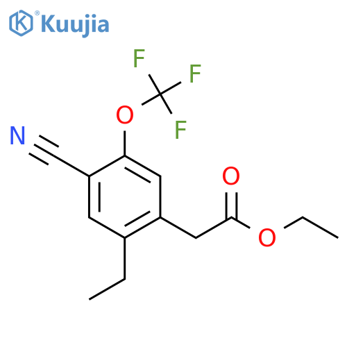 Ethyl 4-cyano-2-ethyl-5-(trifluoromethoxy)phenylacetate structure