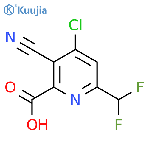 4-Chloro-3-cyano-6-(difluoromethyl)pyridine-2-carboxylic acid structure