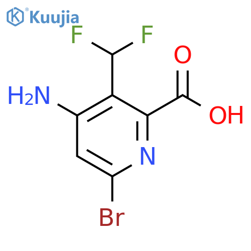4-Amino-6-bromo-3-(difluoromethyl)pyridine-2-carboxylic acid structure