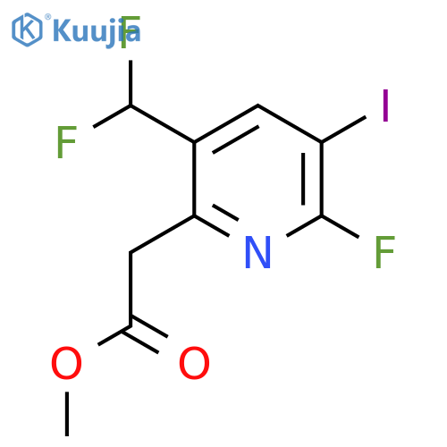 Methyl 5-(difluoromethyl)-2-fluoro-3-iodopyridine-6-acetate structure