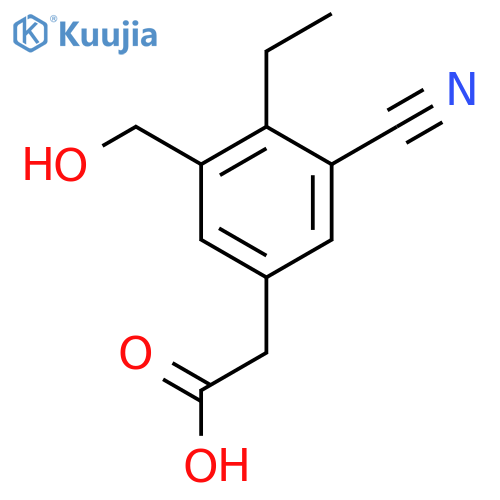 3-Cyano-4-ethyl-5-(hydroxymethyl)phenylacetic acid structure