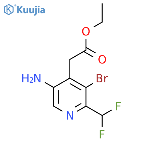 Ethyl 5-amino-3-bromo-2-(difluoromethyl)pyridine-4-acetate structure