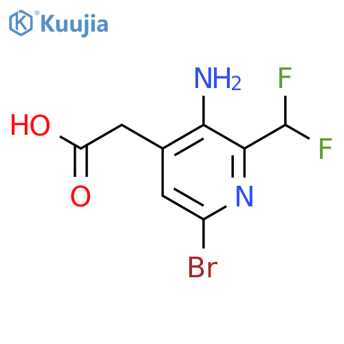 3-Amino-6-bromo-2-(difluoromethyl)pyridine-4-acetic acid structure