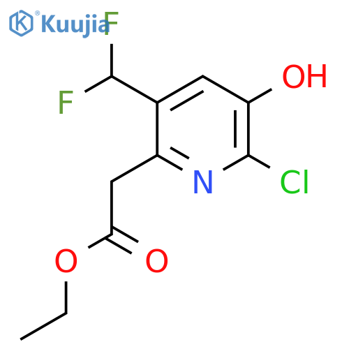 Ethyl 2-chloro-5-(difluoromethyl)-3-hydroxypyridine-6-acetate structure
