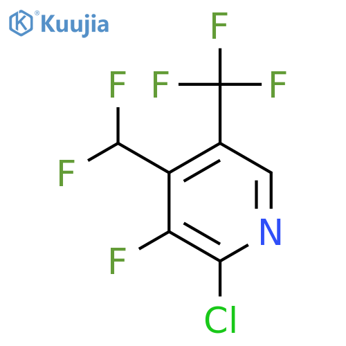 2-Chloro-4-(difluoromethyl)-3-fluoro-5-(trifluoromethyl)pyridine structure