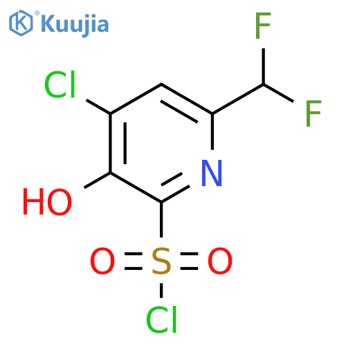 4-Chloro-6-(difluoromethyl)-3-hydroxypyridine-2-sulfonyl chloride structure