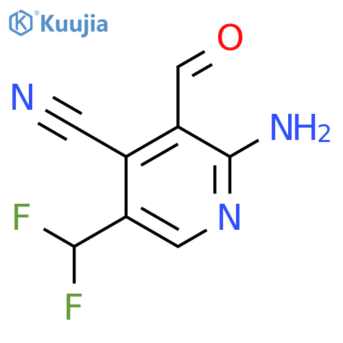 2-Amino-4-cyano-5-(difluoromethyl)pyridine-3-carboxaldehyde structure