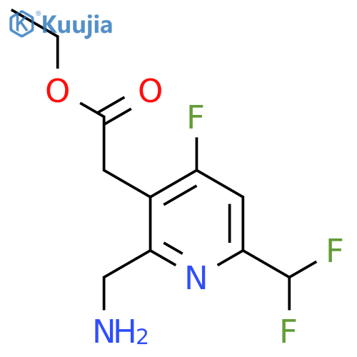 Ethyl 2-(aminomethyl)-6-(difluoromethyl)-4-fluoropyridine-3-acetate structure
