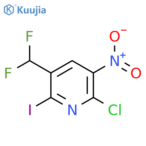 2-Chloro-5-(difluoromethyl)-6-iodo-3-nitropyridine structure
