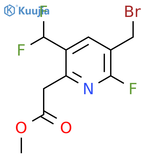 Methyl 3-(bromomethyl)-5-(difluoromethyl)-2-fluoropyridine-6-acetate structure