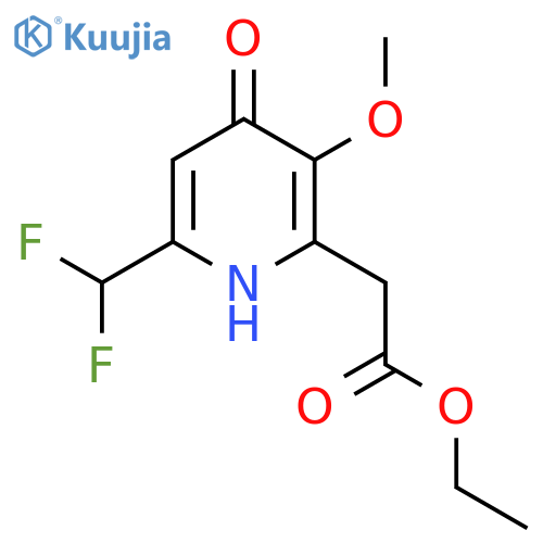 Ethyl 6-(difluoromethyl)-4-hydroxy-3-methoxypyridine-2-acetate structure