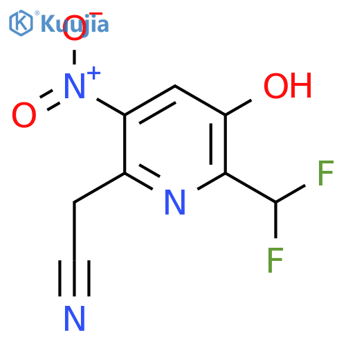 2-(Difluoromethyl)-3-hydroxy-5-nitropyridine-6-acetonitrile structure