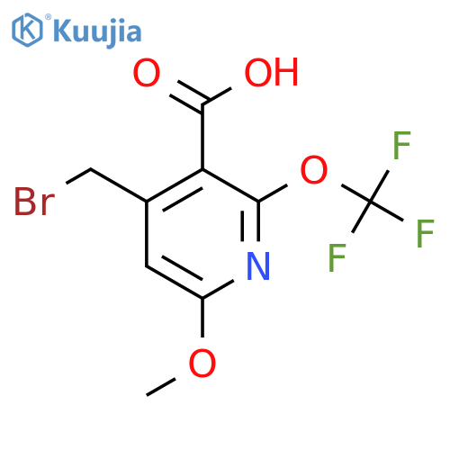 4-(Bromomethyl)-6-methoxy-2-(trifluoromethoxy)pyridine-3-carboxylic acid structure
