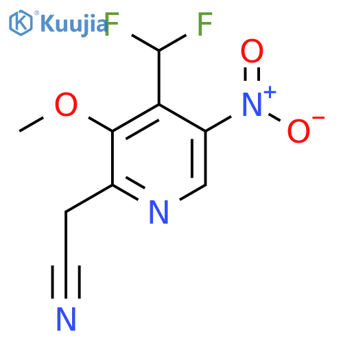 4-(Difluoromethyl)-3-methoxy-5-nitropyridine-2-acetonitrile structure