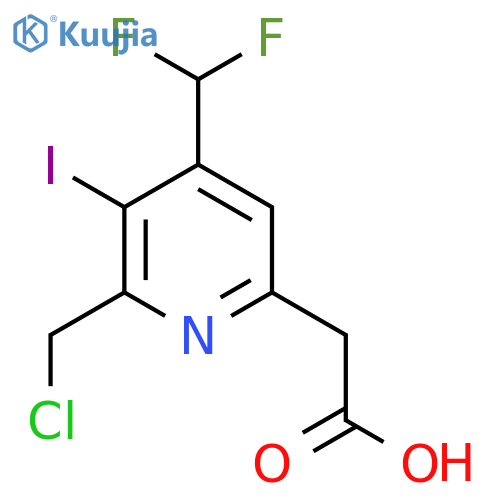 2-(Chloromethyl)-4-(difluoromethyl)-3-iodopyridine-6-acetic acid structure