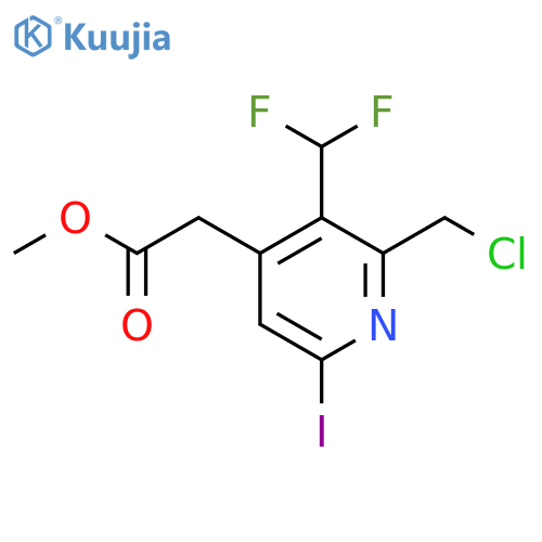 Methyl 2-(chloromethyl)-3-(difluoromethyl)-6-iodopyridine-4-acetate structure