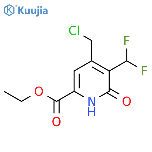 Ethyl 4-(chloromethyl)-3-(difluoromethyl)-2-hydroxypyridine-6-carboxylate structure