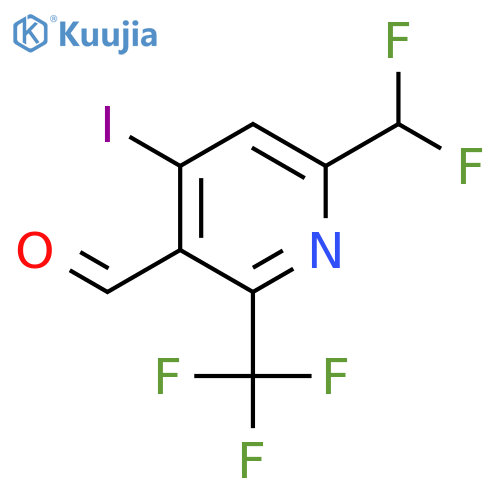 6-(Difluoromethyl)-4-iodo-2-(trifluoromethyl)pyridine-3-carboxaldehyde structure