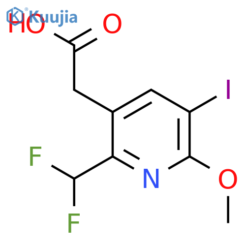 2-(Difluoromethyl)-5-iodo-6-methoxypyridine-3-acetic acid structure