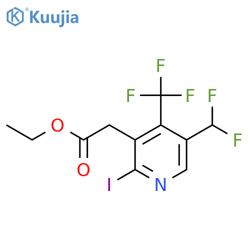 Ethyl 5-(difluoromethyl)-2-iodo-4-(trifluoromethyl)pyridine-3-acetate structure