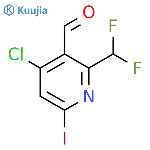 4-Chloro-2-(difluoromethyl)-6-iodopyridine-3-carboxaldehyde structure