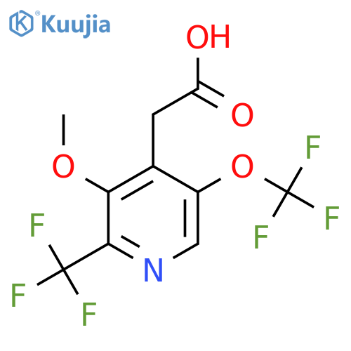 3-Methoxy-5-(trifluoromethoxy)-2-(trifluoromethyl)pyridine-4-acetic acid structure