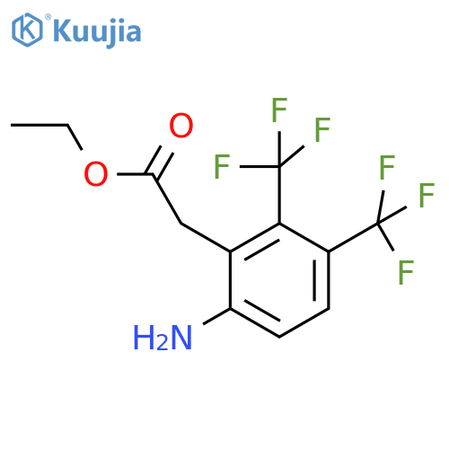 Ethyl 6-amino-2,3-bis(trifluoromethyl)phenylacetate structure
