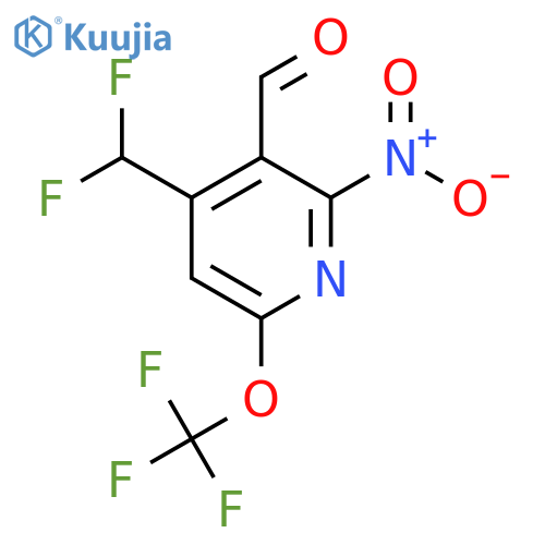4-(Difluoromethyl)-2-nitro-6-(trifluoromethoxy)pyridine-3-carboxaldehyde structure