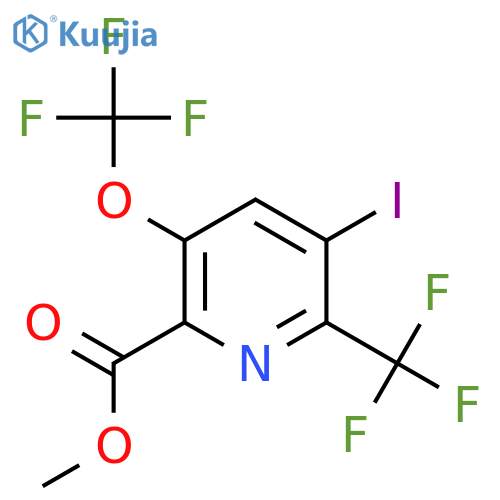 Methyl 3-iodo-5-(trifluoromethoxy)-2-(trifluoromethyl)pyridine-6-carboxylate structure