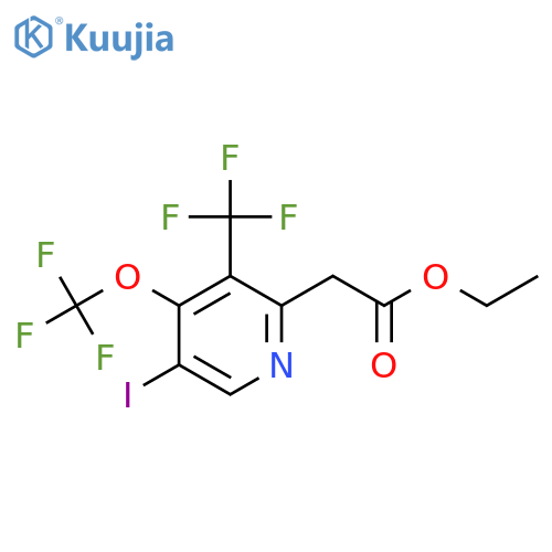 Ethyl 5-iodo-4-(trifluoromethoxy)-3-(trifluoromethyl)pyridine-2-acetate structure