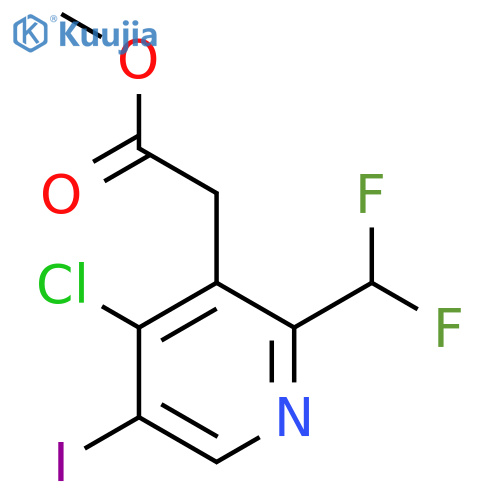 Methyl 4-chloro-2-(difluoromethyl)-5-iodopyridine-3-acetate structure