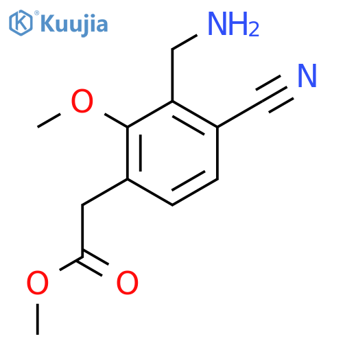 Methyl 3-aminomethyl-4-cyano-2-methoxyphenylacetate structure