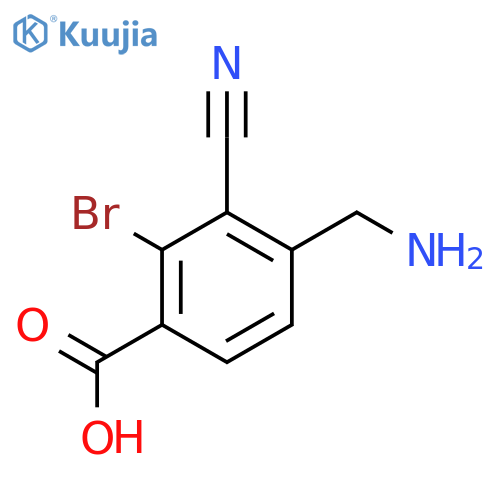 4-Aminomethyl-2-bromo-3-cyanobenzoic acid structure