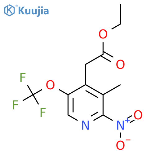 Ethyl 3-methyl-2-nitro-5-(trifluoromethoxy)pyridine-4-acetate structure