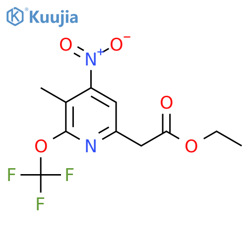 Ethyl 3-methyl-4-nitro-2-(trifluoromethoxy)pyridine-6-acetate structure