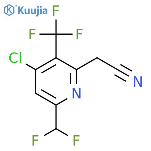 4-Chloro-6-(difluoromethyl)-3-(trifluoromethyl)pyridine-2-acetonitrile structure