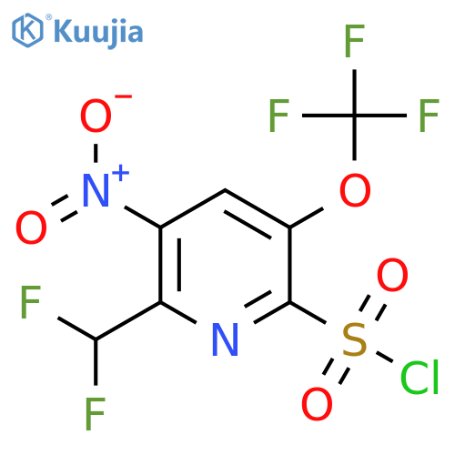 2-(Difluoromethyl)-3-nitro-5-(trifluoromethoxy)pyridine-6-sulfonyl chloride structure