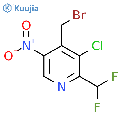 4-(Bromomethyl)-3-chloro-2-(difluoromethyl)-5-nitropyridine structure