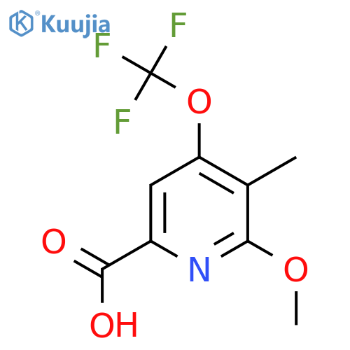 2-Methoxy-3-methyl-4-(trifluoromethoxy)pyridine-6-carboxylic acid structure